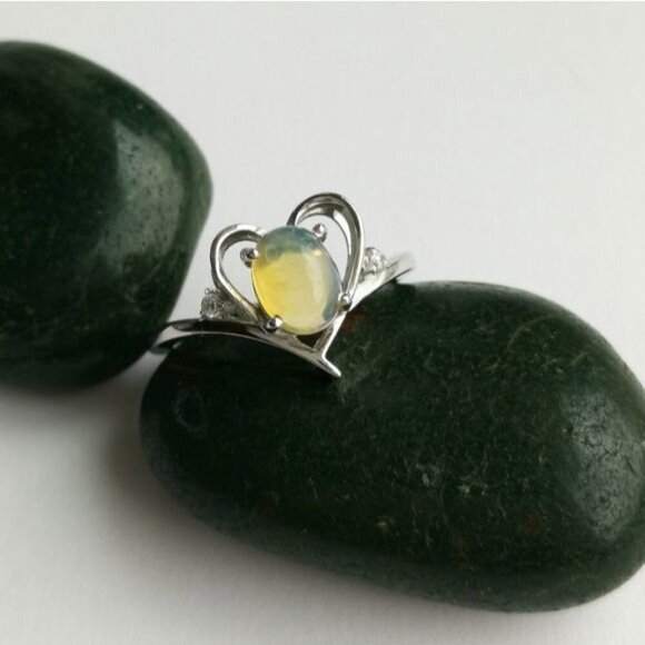 Ethiopian Jelly Opal and diamond accent ring size 8 🆕 - Picture 3 of 10